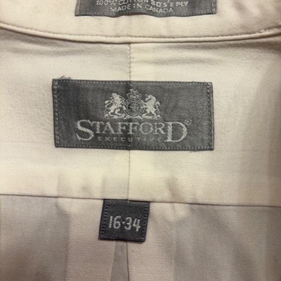 Share  Strafford Executive Pinpoint Oxford 100% Cotton White Shirt Men's 16-34 - Picture 5 of 6